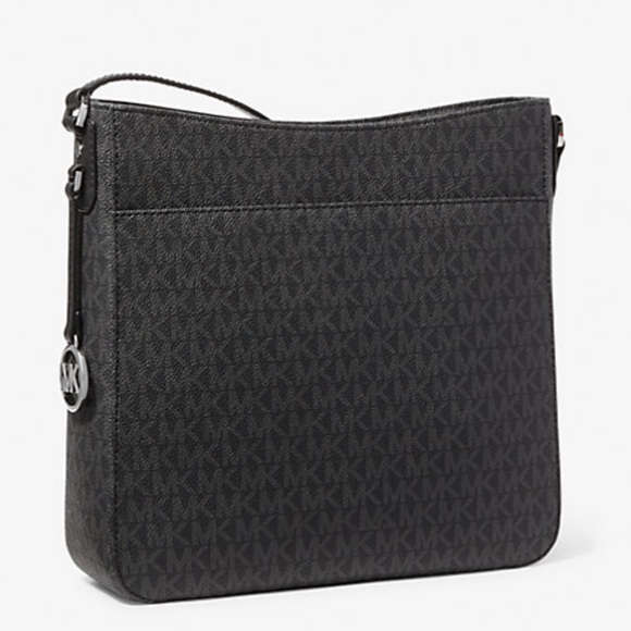 S🚫LD NEW MICHAEL KORS Jet Set Travel Large Logo Messenger Bag Black - Picture 3 of 4